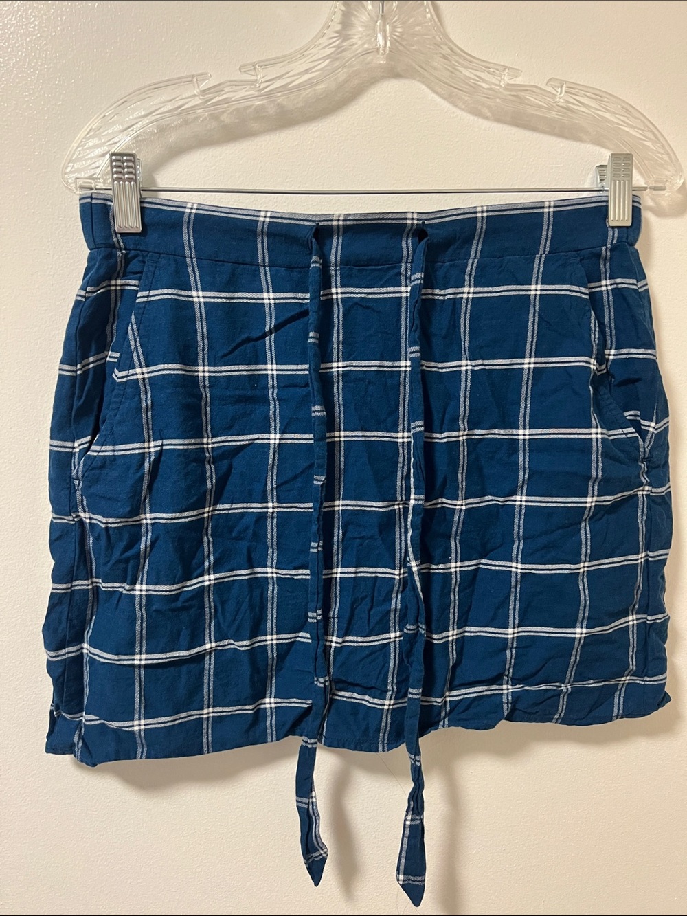 Draper James Navy and White Striped Drawstring Skirt